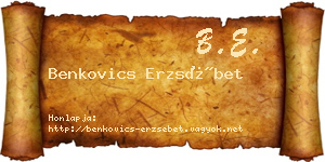 Benkovics Erzsébet névjegykártya
